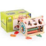 Casuta Montessori educativa Sortarea cifrelor Abac Ceas din lemn