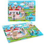 Joc Labirint Montessori lemn Incuie si descuie Usile din orasel