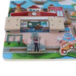 Joc Labirint Montessori lemn Incuie si descuie Usile din orasel