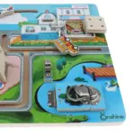 Joc Labirint Montessori lemn Incuie si descuie Usile din orasel