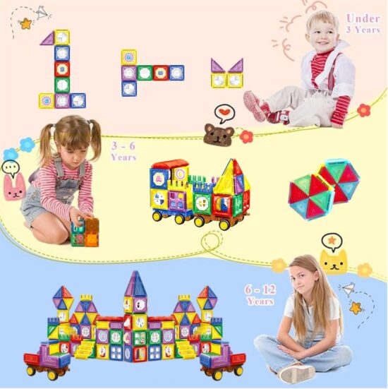 Joc Piese STEM Constructii magnetice Forme geometrice 110piese