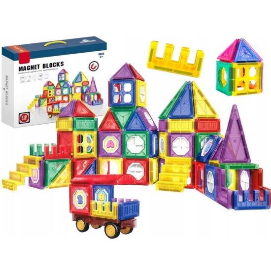 Joc Piese STEM Constructii magnetice Forme geometrice 110piese