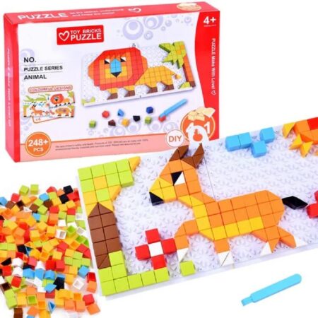 Joc creativ Mozaic 248 piese Cuburi STEM cu butoni colorati