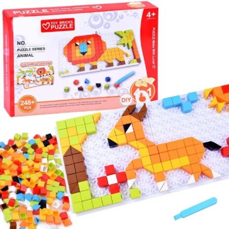 Joc creativ Mozaic 248 piese Cuburi STEM cu butoni colorati