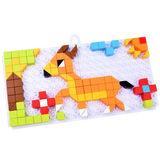Joc creativ Mozaic 248 piese Cuburi STEM cu butoni colorati