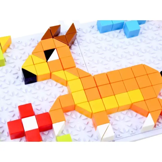 Joc creativ Mozaic 248 piese Cuburi STEM cu butoni colorati