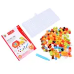 Joc creativ Mozaic 248 piese Cuburi STEM cu butoni colorati