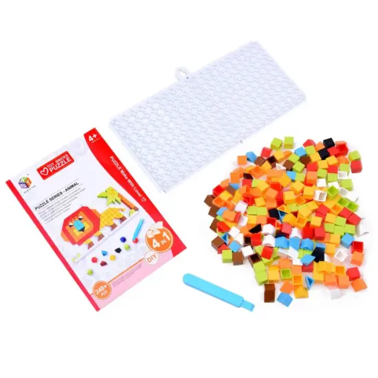 Joc creativ Mozaic 248 piese Cuburi STEM cu butoni colorati