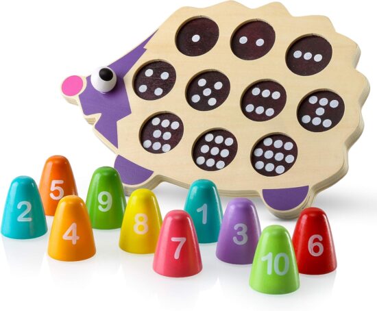 Joc educativ Ariciul Numarare Asociere Potrivire Cifre cu puncte