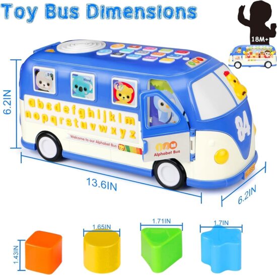 Jucarie Autobuzul scolar cu Alfabet Telefon Forme geometrice