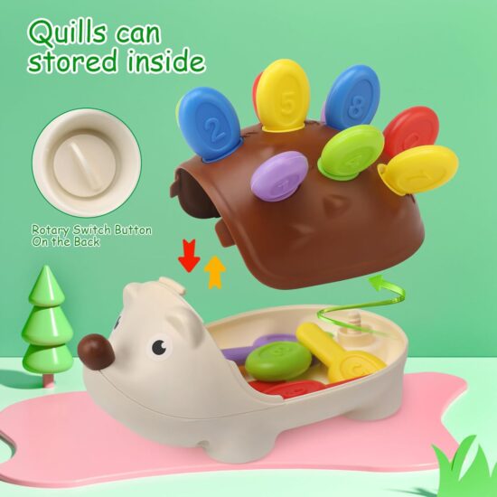 Jucarie Motricitate Sortare culori Ariciul colorat cu tepi numerotati