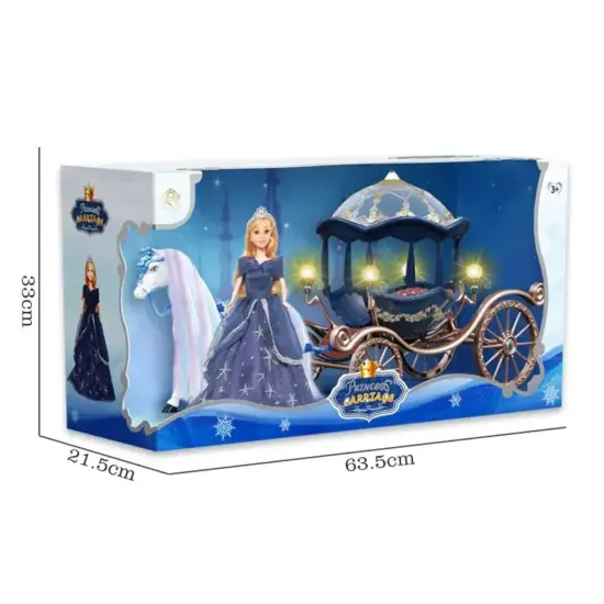 Jucarie Trasura eleganta Papusa printesa Cal cu Sunete si Lumini