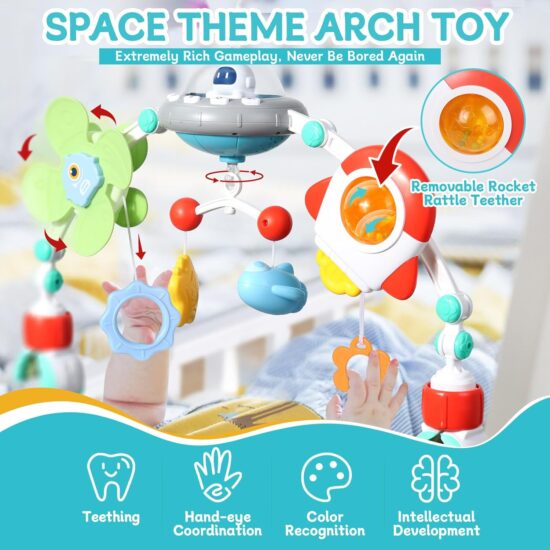 Jucarie de agatat OZN pentru Patut Carucior cu Zornaitori Arcada