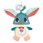 Jucarie dentitie bebe Iepuras cu sunete din plus de agatat la carut