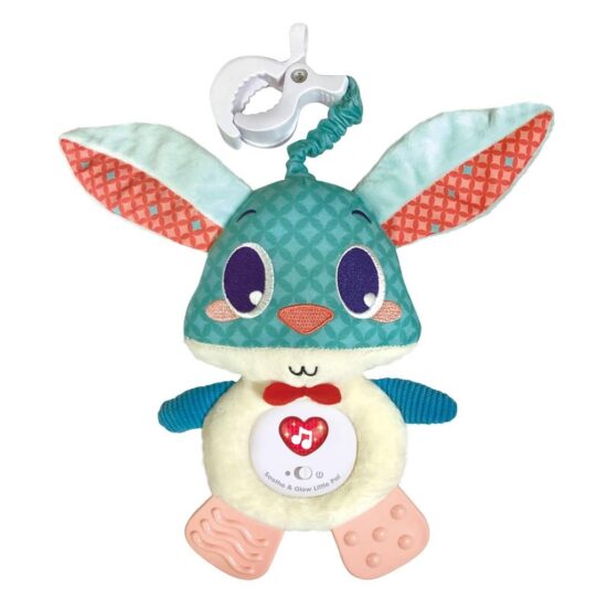 Jucarie dentitie bebe Iepuras cu sunete din plus de agatat la carut