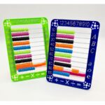 Jucarie educativa matematica Mini Abac cu bile colorate Cifre Litere