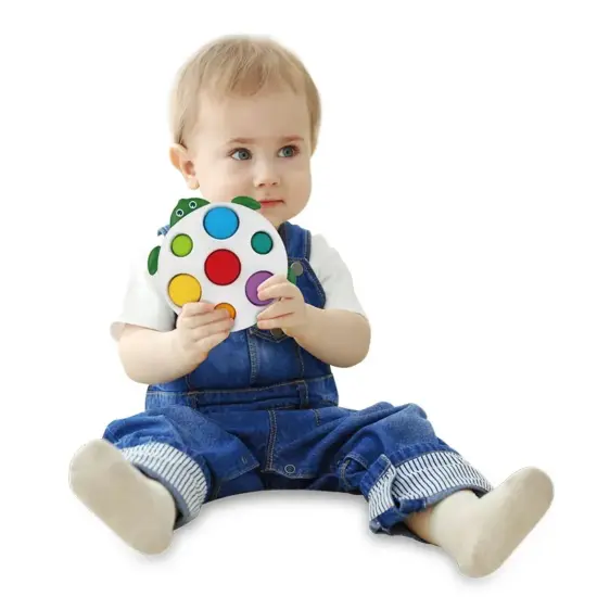 Jucarie senzoriala bebe Broscuta testoasa pentru motricitate Pop It