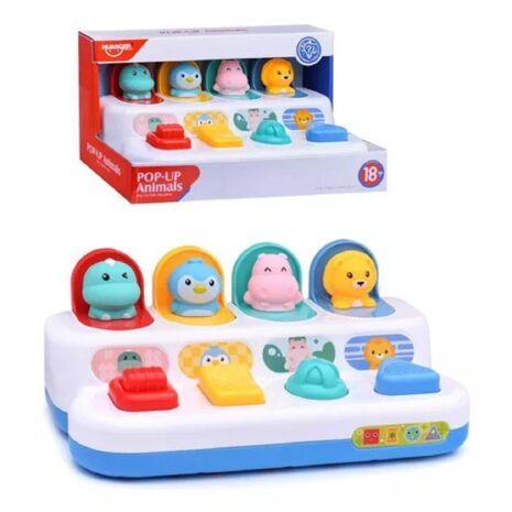 Jucarie senzoriala bebelusi Animalute Pop up Joc motricitate