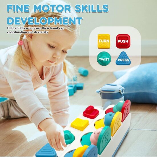 Jucarie senzoriala bebelusi Animalute Pop up Joc motricitate