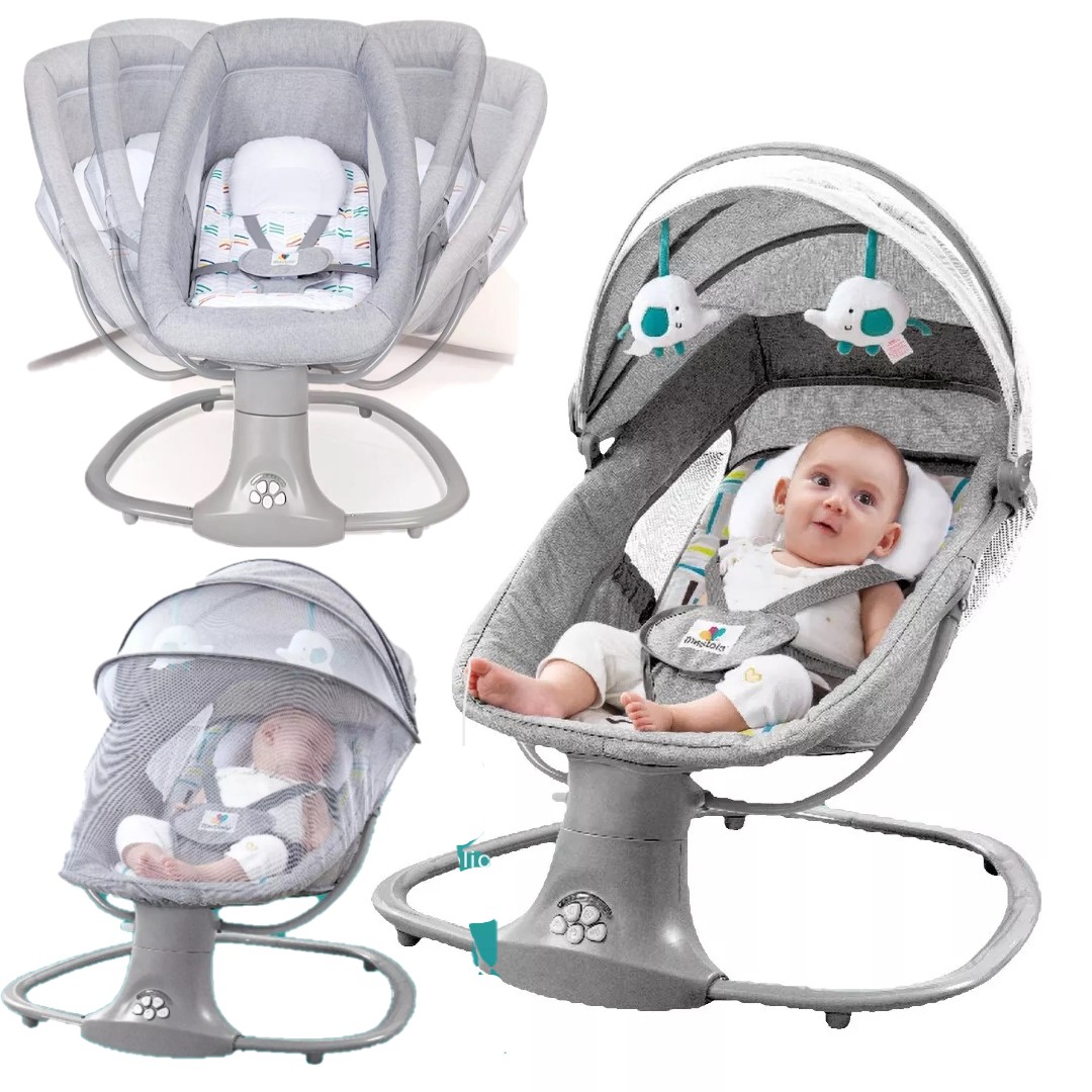 Leagan bebe 3in1 Balansoar electric Scaun muzical cu telecomanda