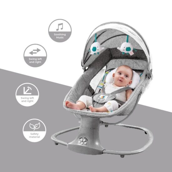 Leagan bebe 3in1 Balansoar electric Scaun muzical cu telecomanda