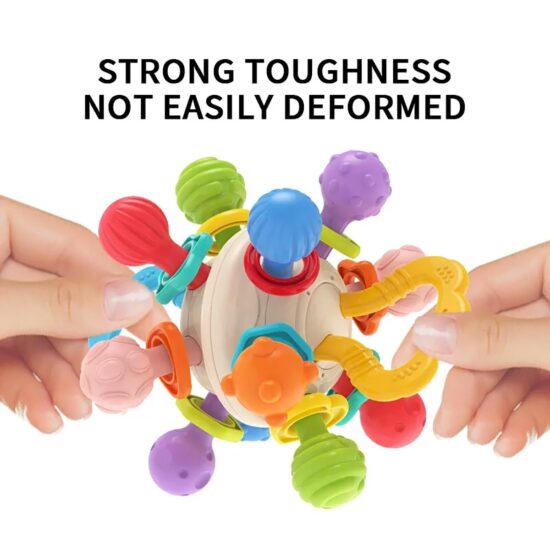 Minge senzoriala Atomic Jucarie bebe Zornaitoare cu texturi diferite