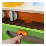 Mini Bucatarie copii din lemn Verde Accesorii pentru gatit colorate