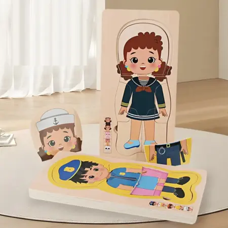 Puzzle din lemn in straturi Meseriile Anatomia corpului uman