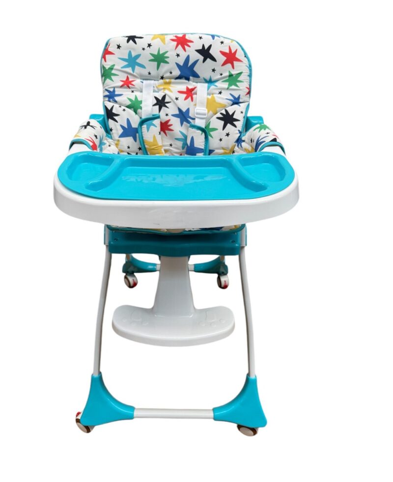 Scaun bebe Pliabil Bleu cu stelute pentru servirea Mesei Pliabil