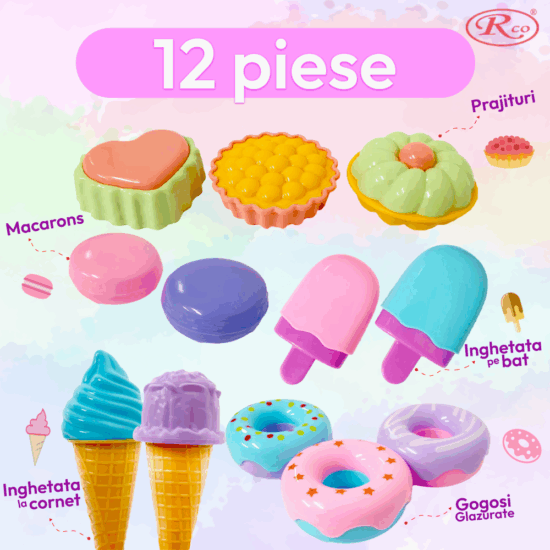 Set 12 piese Inghetata si Dulciuri pentru copii Desert savuros
