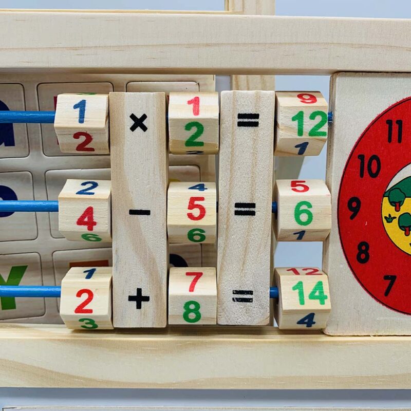 Tabla magnetica 5in1copii pentru birou cu 2 fete ABAC si Ceas