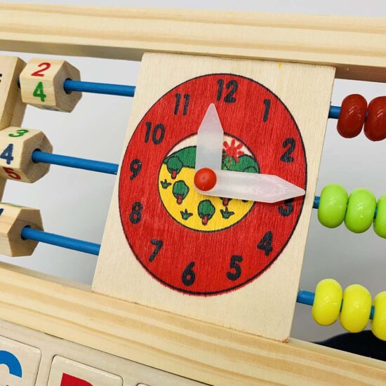 Tabla magnetica 5in1copii pentru birou cu 2 fete ABAC si Ceas