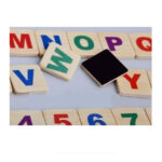 Tabla magnetica 5in1copii pentru birou cu 2 fete ABAC si Ceas