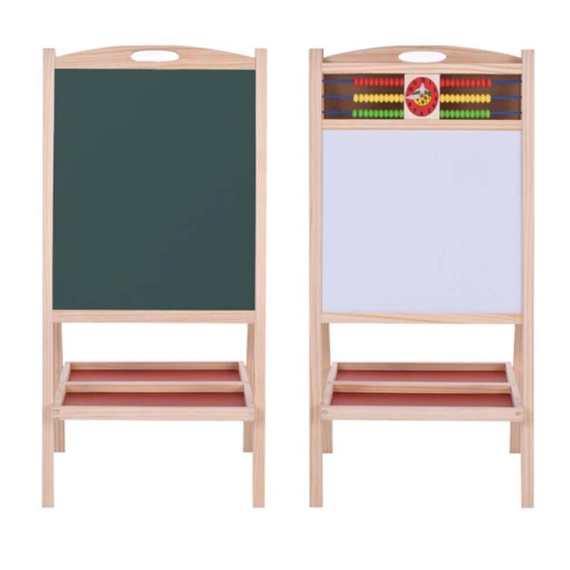 Tabla magnetica lemn 90 cm inaltime cu ABAC si Ceas educativ