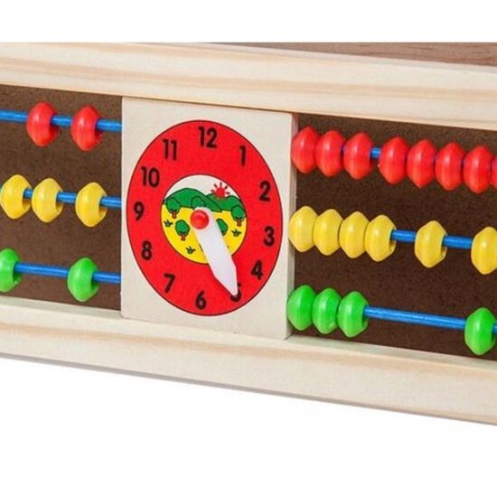 Tabla magnetica lemn 90 cm inaltime cu ABAC si Ceas educativ