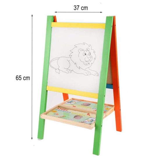 Tabla magnetica lemn colorat cu Litere Cifre Joc Tetris si 2 fete