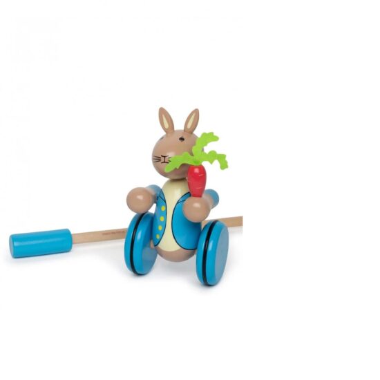 Jucarie de impins Iepurasul Peter cu morcov Orange Tree Toys