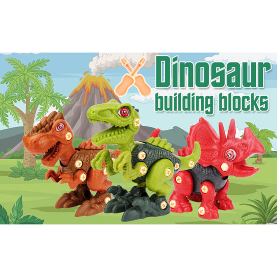 Jucarie educativa Dinozauri Set de construit STEM cu Scule