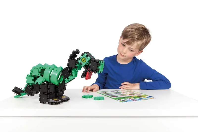 Set 141 piese de construit STEM creative Lumea dinozaurilor Clicstoys