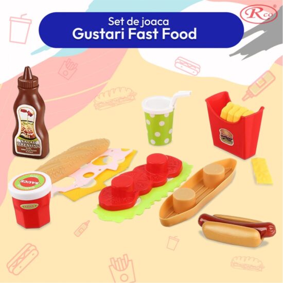 Set Mini Fast-Food Sandwich Jucarii platoul cu Hot dog