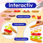 Set Mini Fast-Food Sandwich Jucarii platoul cu Hot dog