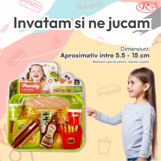 Set Mini Fast-Food Sandwich Jucarii platoul cu Hot dog
