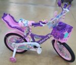 Bicicleta cu cos Printesa Mov Scaun pentru papusi Roti ajutatoare