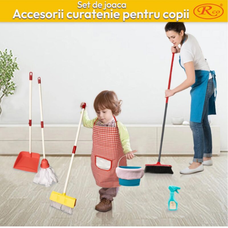 Jucarie Set de curatenie pentru copii cu 7 piese Set menaj