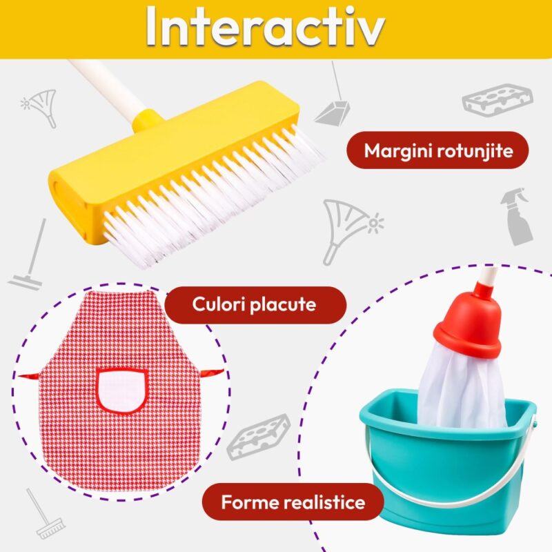 Jucarie Set de curatenie pentru copii cu 7 piese Set menaj