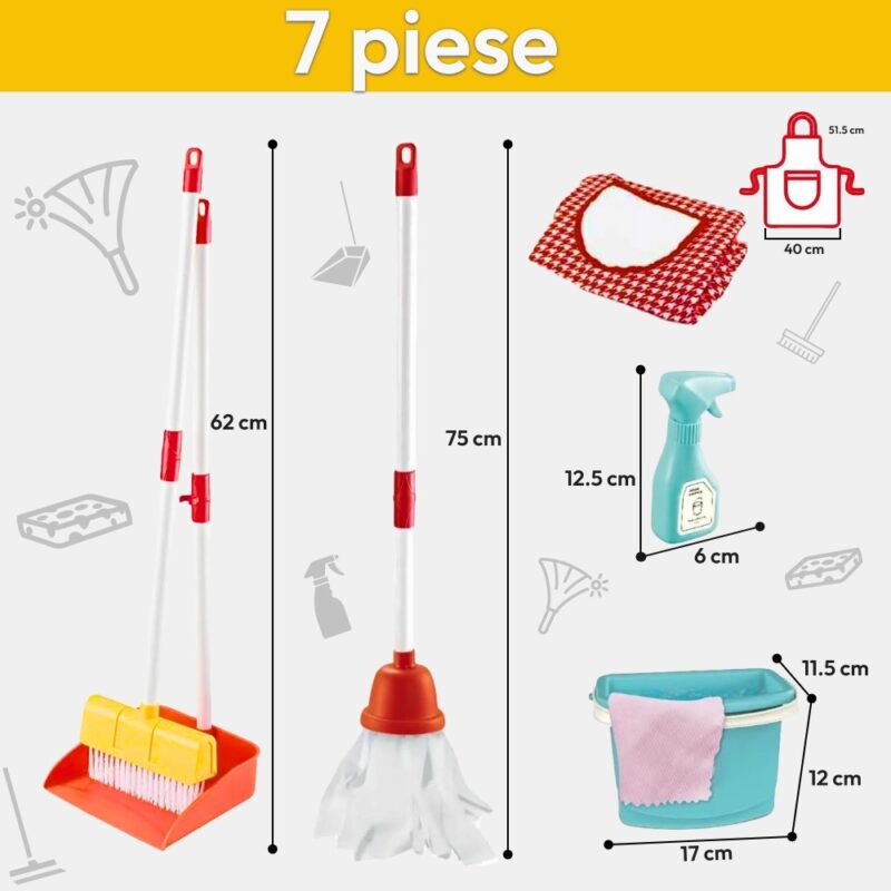 Jucarie Set de curatenie pentru copii cu 7 piese Set menaj