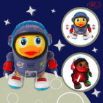 Jucarie interactiva copii Ratusca Cosmonaut cu lumini si muzica