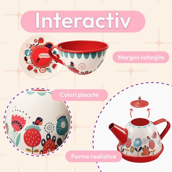 Jucarii copii Set Ceai la cutie cu accesorii pentru bucatarie