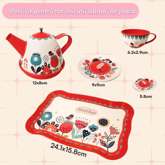 Jucarii copii Set Ceai la cutie cu accesorii pentru bucatarie