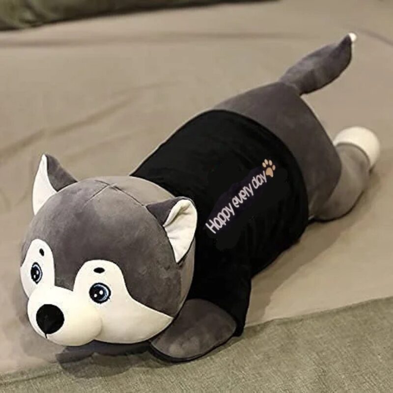 Perna lunga plus Jucarie Catelul Husky moale si pufos 70-130cm